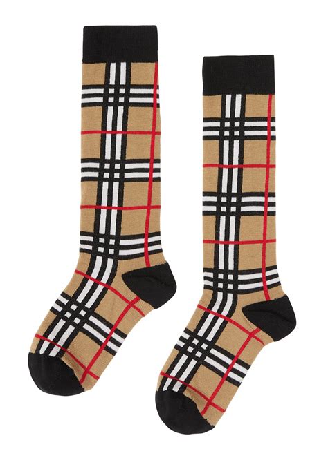 Shop Burberry Check Socks 